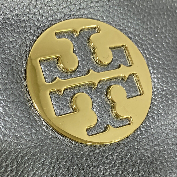 Tory Burch Silvery Gray Metallic Leather Wristlet Wallet Pouch Detachable Chain - Picture 8 of 8